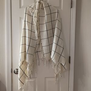 Plaid Fringe Shawl